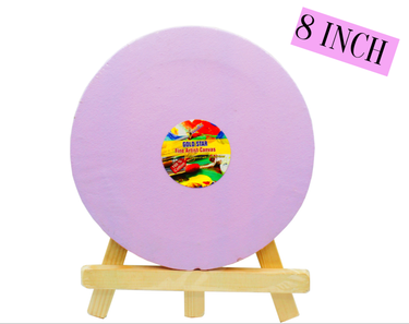 Multicolor Round Canvas Board 8 x 8''